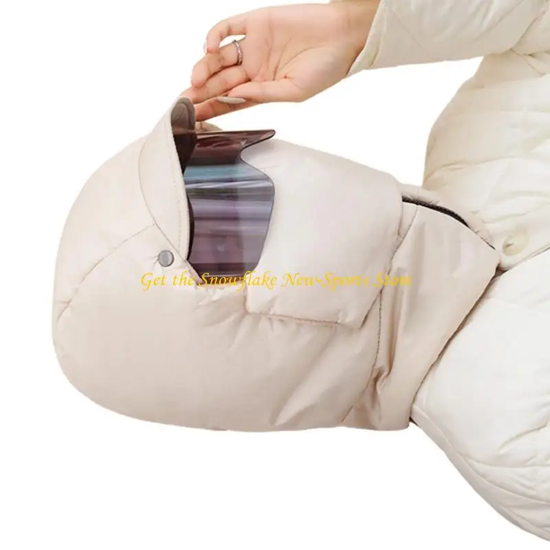 E56D Full Coverage Thermals Face Mask Integrated Windproofed Goggles For Cold Protecting During Skiing Hiking Biking