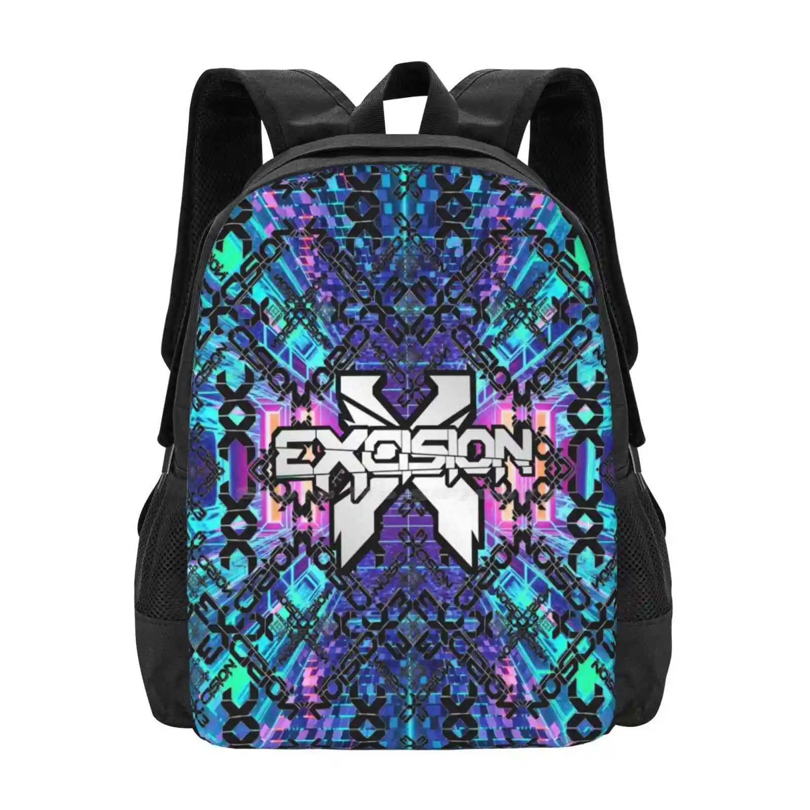 Excision Festival Vibes Kaleidoscope Design Hot Sale Schoolbag Backpack Fashion Bags Excision Excision Excision Hats Excision