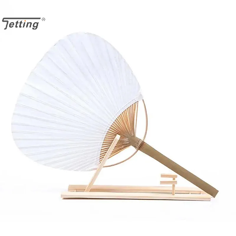 1Pcs Painting Blank Pure White Paper Fan Pure White Bamboo Fan Calligraphy Round Fan Creative Art DIY Product For Wedding Decor