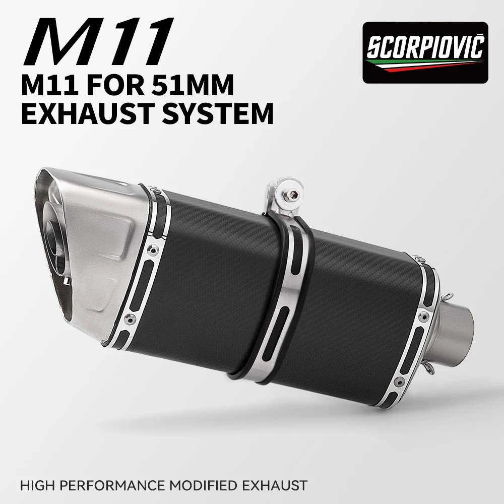 Universal 51mm Motorcycle Exhaust M11 Muffler With DB Killer For R3 MT07 FZ1 R6 R15 ZX6R ZX10 CBR300 GSXR1000 S1000RR MT09