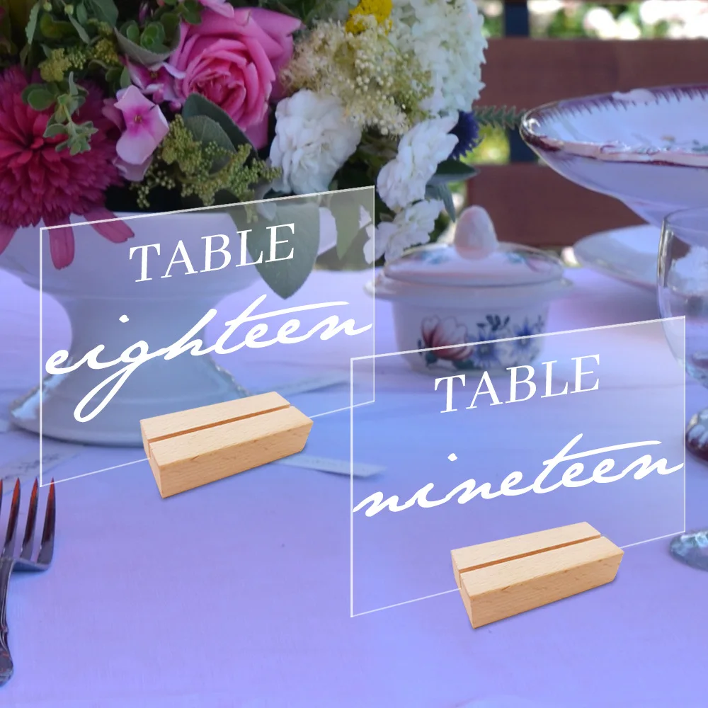 Custom Wedding Table Numbers with Wooden Stand Acrylic Geometric Table Number Signs Wedding Table Decor Place Marker for Wedding
