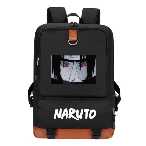 New Anime Naruto Print Backpack Cartoon Pattern Storage Bag Animation Peripheral Leisure Fashion Student School Starts Schoolbag