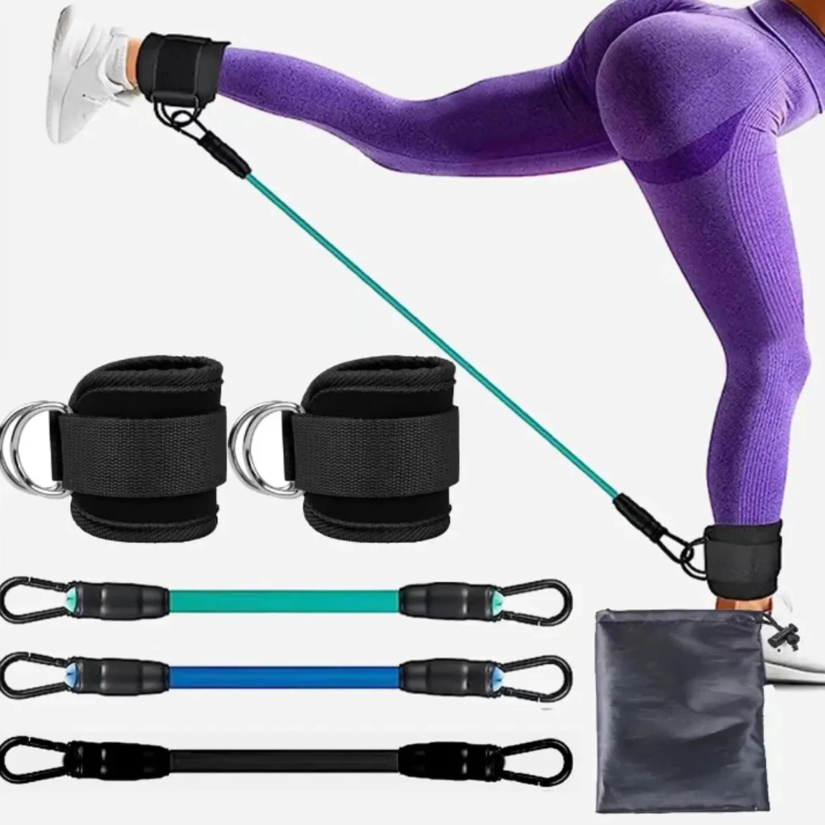 

Ankle Strap Resistance Bands Hip Leg Strength Pull Rope Fitness Elastic Training Home Yoga Pilate Crossfit Workout Gym Equipment