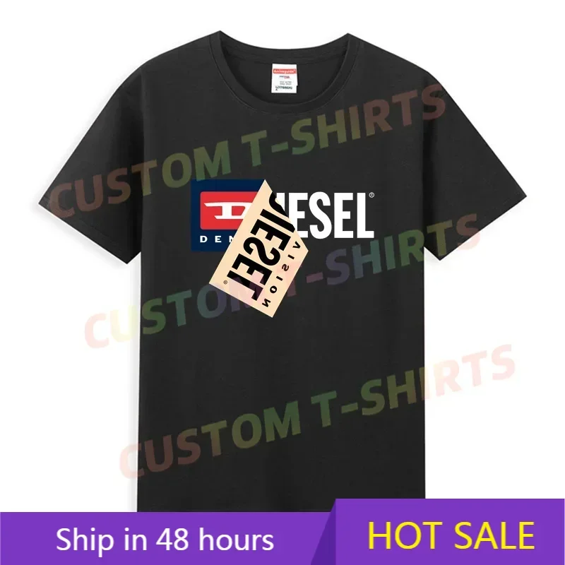 

2025 Summer 100% Cotton Men T Shirt Casual DIESEL'S Sticker Creativity T-shirt Graphic Short Sleeves S-3XL Tee ﻿