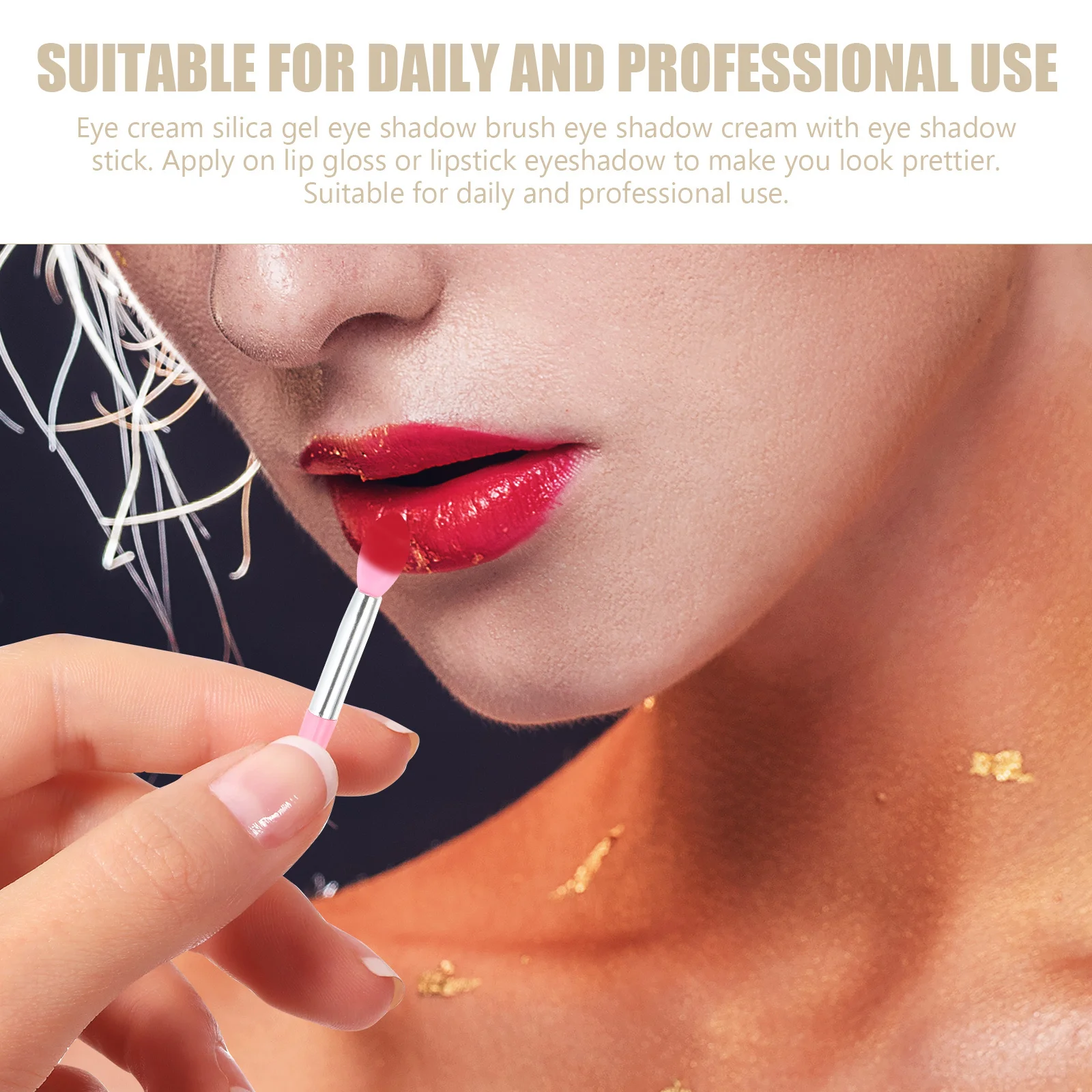 10 Stuks Siliconen Lippenborstel Ultrazachte Kop Antisliphandvat Oogmake-up Borstel Applicator Lippenstift Oogschaduw Crème Make-up