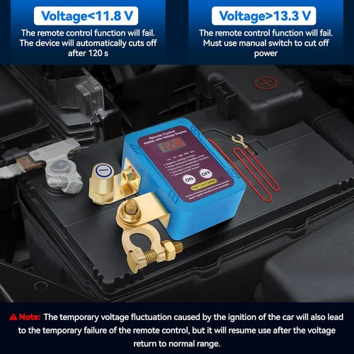 Imagen 2 del producto Interruptor de alimentación de desconexión de batería de 12V, interruptor de desconexión principal de batería de 240A con interruptor de Control remoto para coche y camión