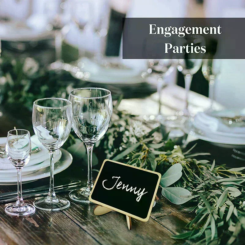 10PCS Mini Chalkboard Signs With Easel Wedding, Birthday Parties, Message Board Signs And Event Decor Wooden Place Cards