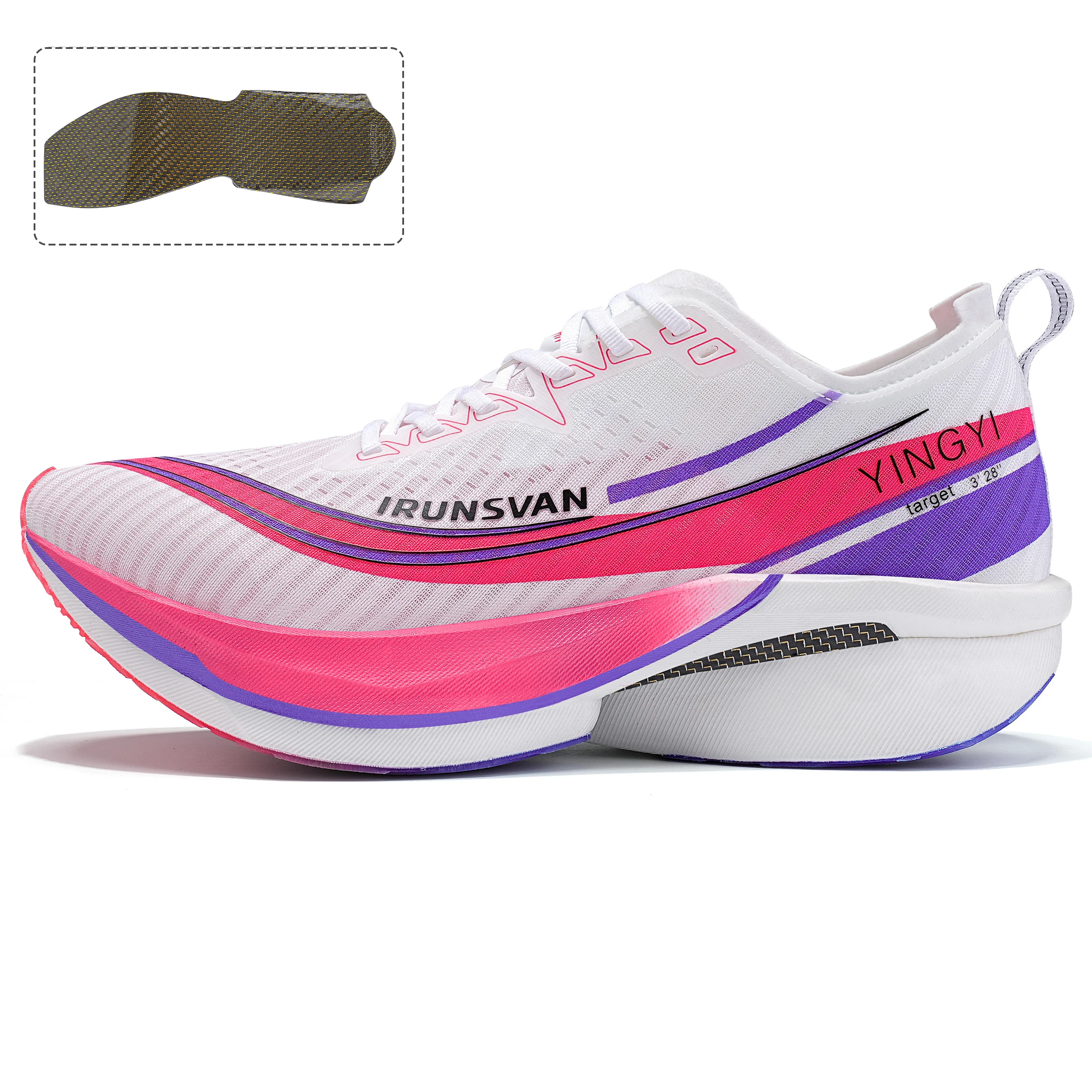 IRUNSVAN Shadow Wing 2.0 PRO Full Palm Black Gold True Carbon Board Running Shoes Marathon Sports Shoes Men