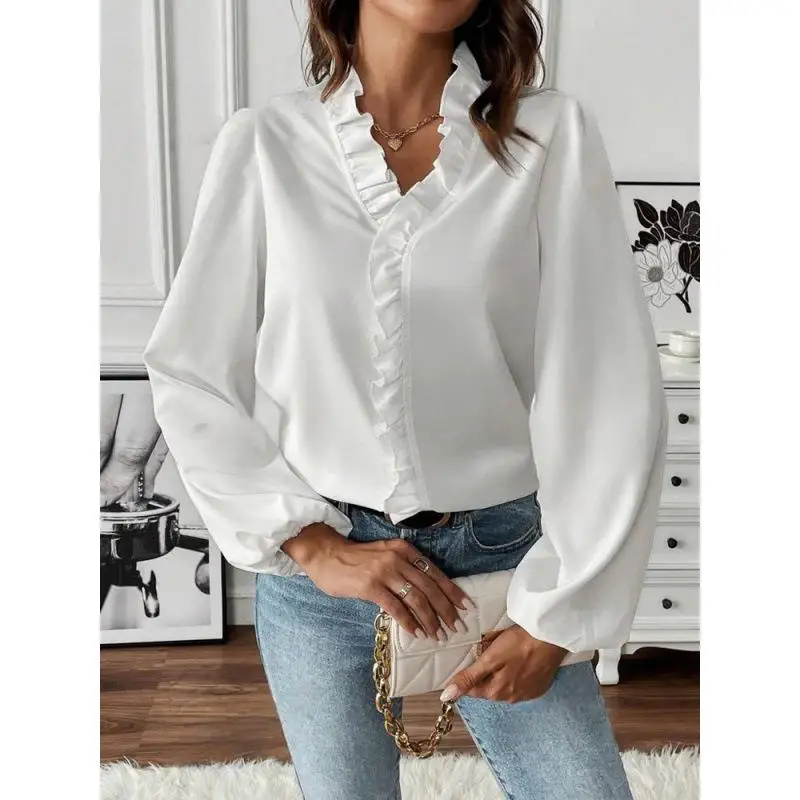 

Women's Long Sve Blouse Lace Trim Spring Summer New Sle Independent Station Ebay Wi Faux Leather Thin Material Lantern...