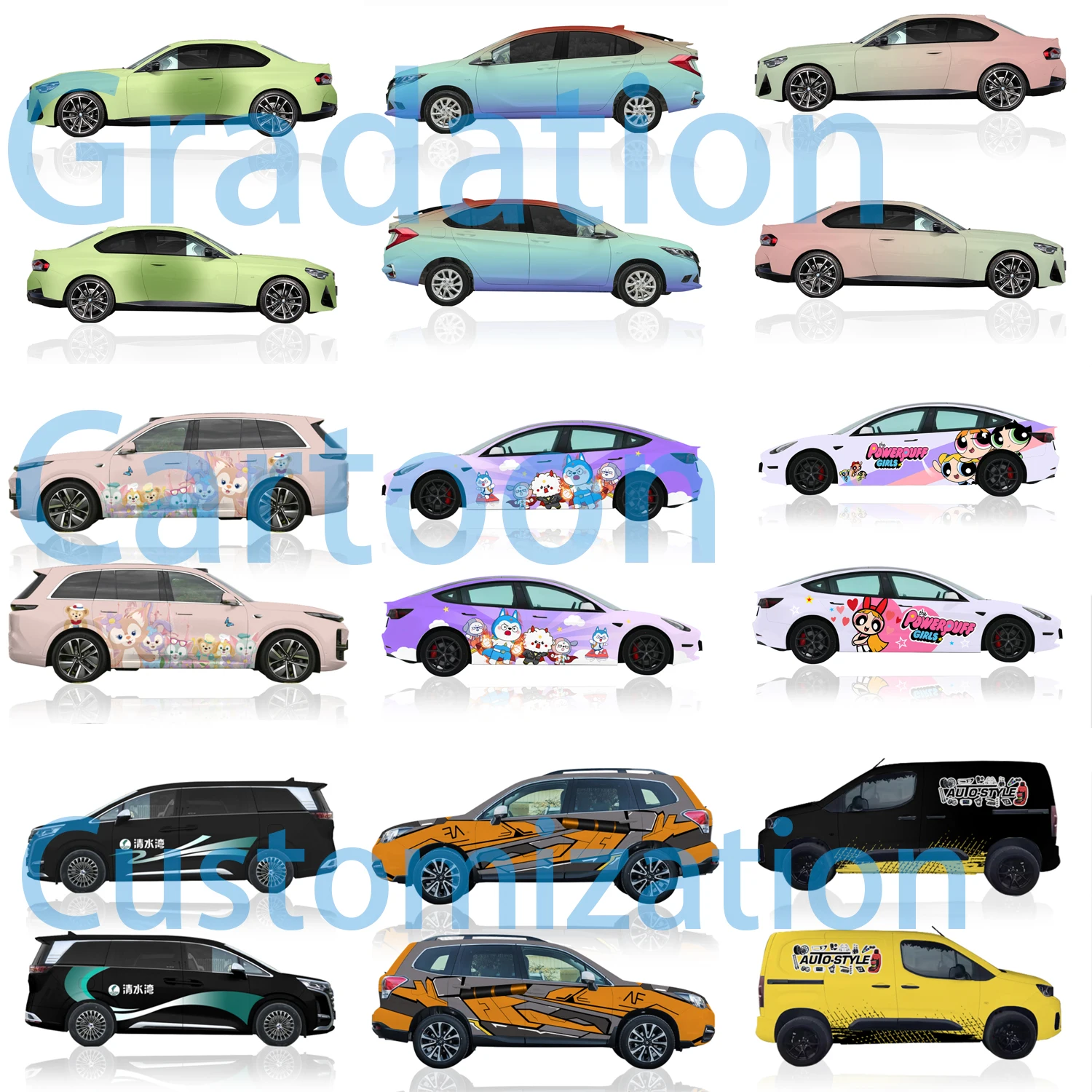PVC TPU Two-Color Black-Pink Gradient Glossy Cyberpunk Design Vehicle Body Wrap Color-Changing Vinyl Wrap Foil for Cars