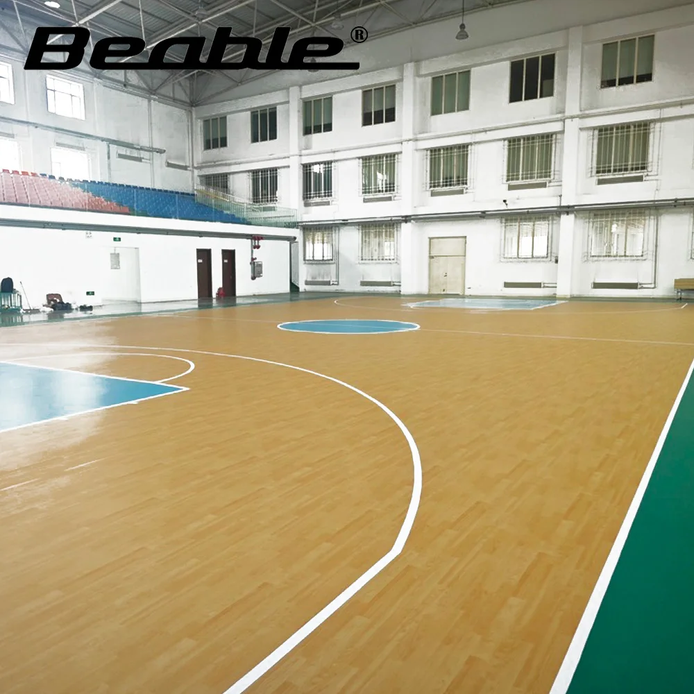 Beable FIBA 승인 실내 비닐 농구 코트 바닥, PVC 스포츠 바닥 매트