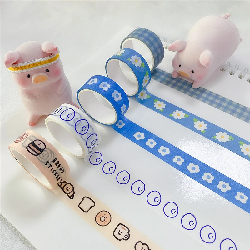 Cute Flower Plaid Washi Tapes Decorative Masking Tape DIY Scrapbooking Diary Album Diary Hand Account School Stationery