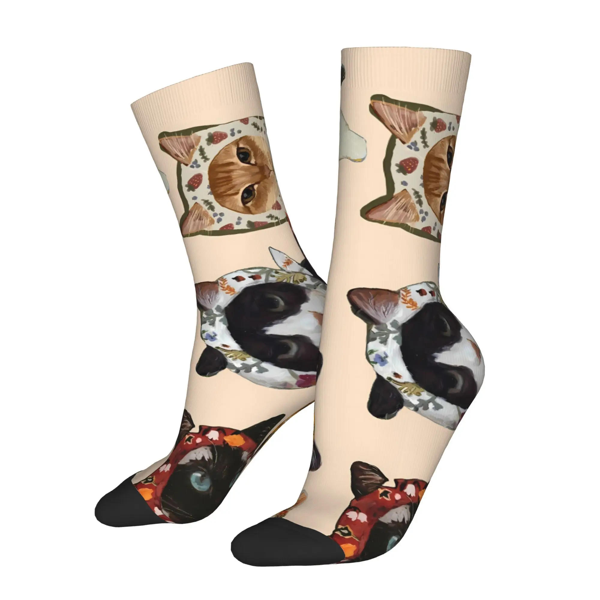 

Cat illustration Cat Socks Male Mens Women Autumn Stockings Harajuku