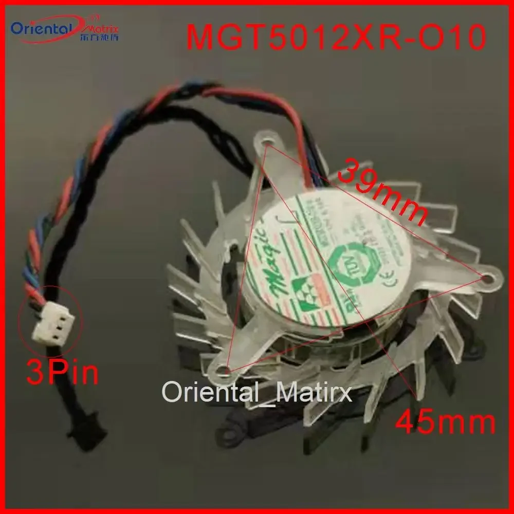 Free Shipping MGT5012XR-O10 12V 0.19A 45mm 39*39*39mm For ASUS EN7600GT HDMI Graphics / Video Card VGA Cooler Fan 3Wire 3Pin