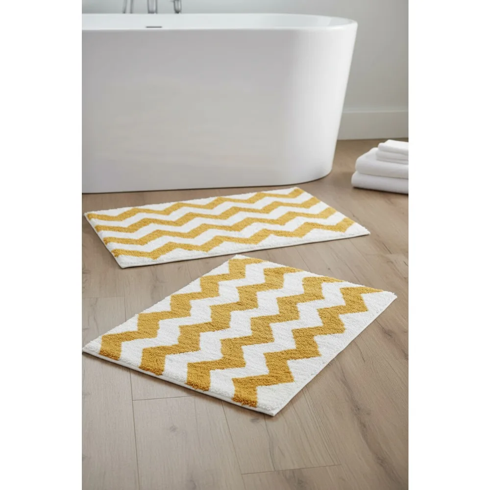 

Luxury Plush Cotton Bath Mat Set 1'9"x2'10" - Spa Quality, Machine Washable, Soft & Absorbent