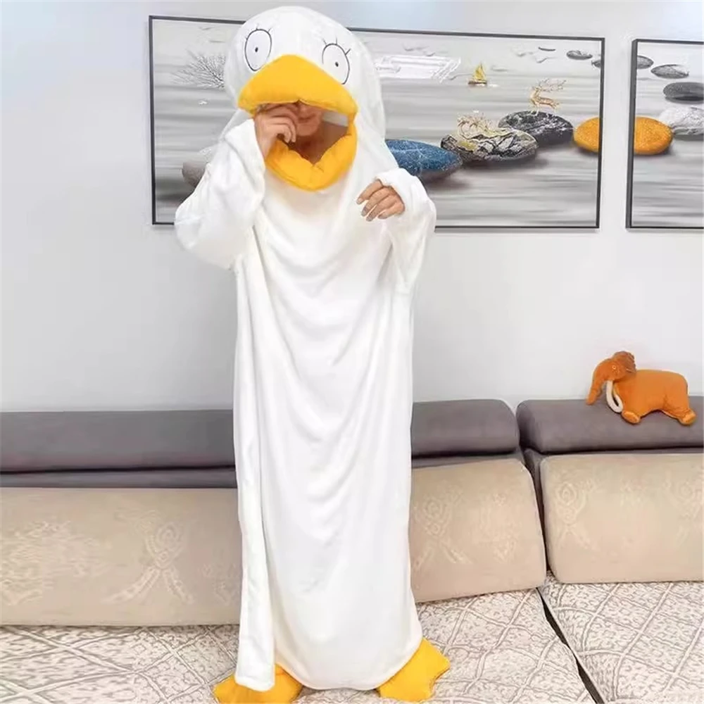 Anime Gintama Elizabeth Duck Cosplay Costume Kigurumi Adult Unisex Pajamas Flannel Jumpsuit Sleepwear Onesies Prop