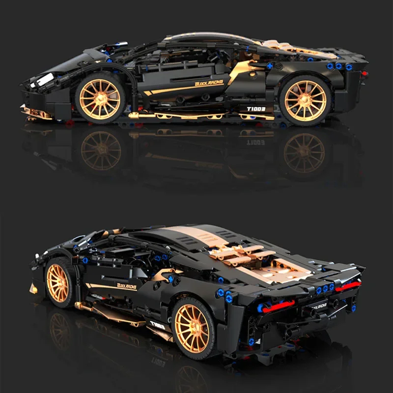 1309PCS Technical Black Gold Lambor LB780S Sports Car Building Blocks Racing Vehicle Assemble Bricks Toys Gifts For Kids Boys