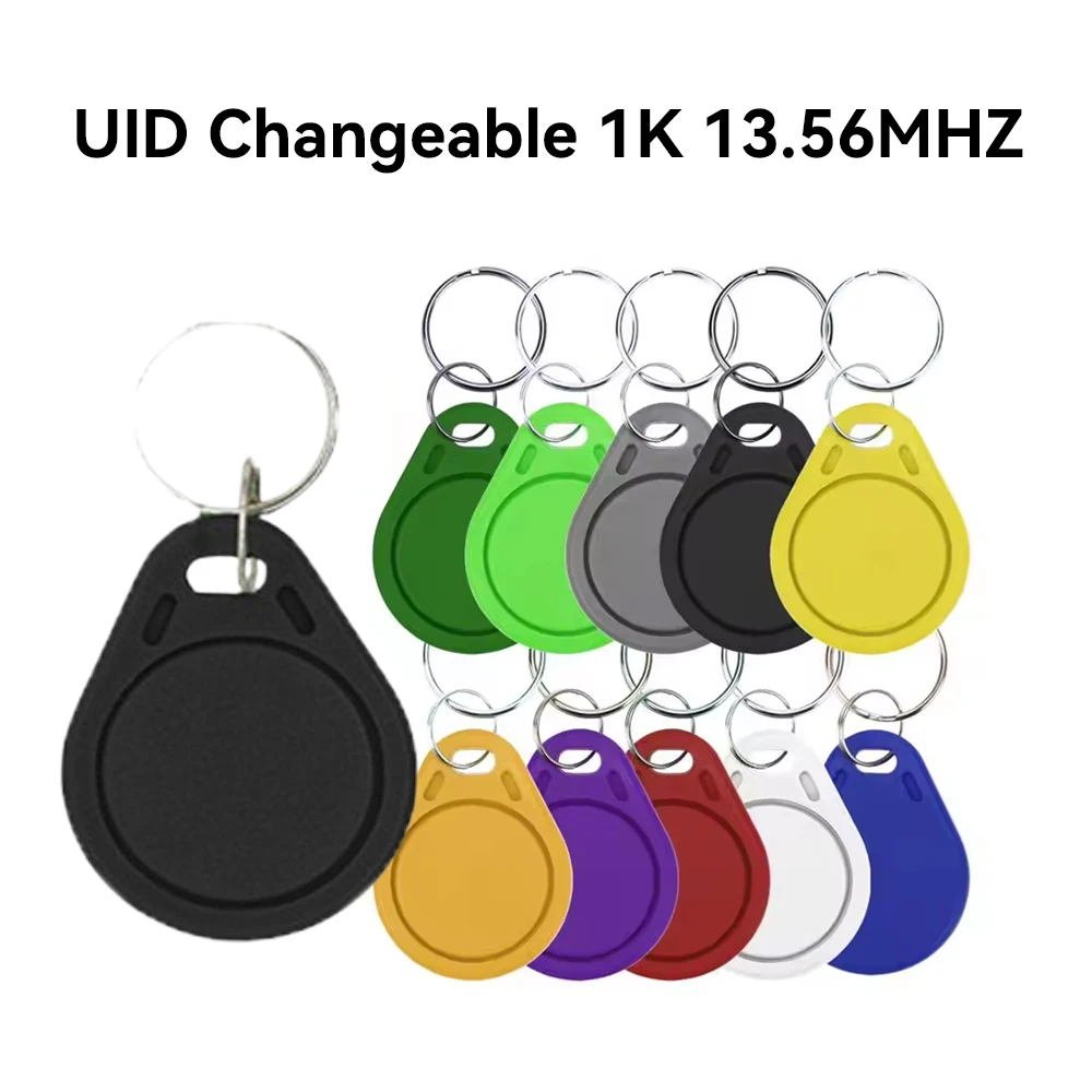 10PCS RFID 13.56MHZ UID Copyable Token Keychain Attendance Management Changes clone keychain tag Mif 1K S50 Writable