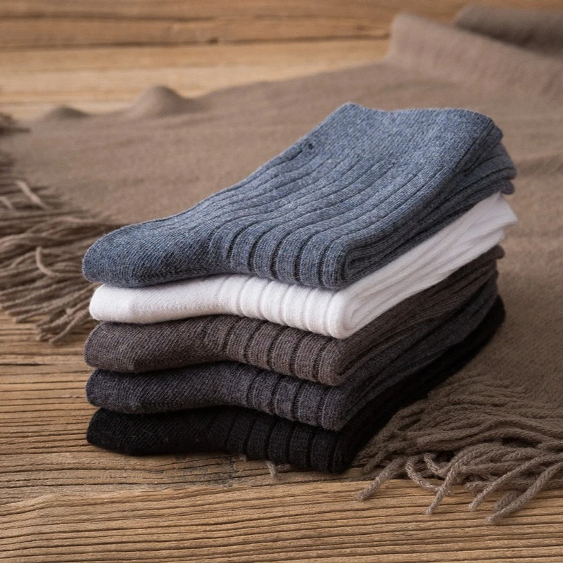 10 أزواج من الجوارب الرجالية الطويلة للخريف والشتاء سميكة منتصف الأنبوب نمط جديد رياضي للتنفس بسيط مريح جوارب قطنية غير رسمية #5