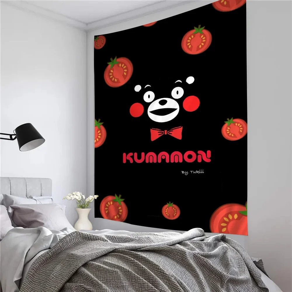 Cute Kumamon Anime Tapestry Art Science Fiction Room Home Decor Wall Art Decor