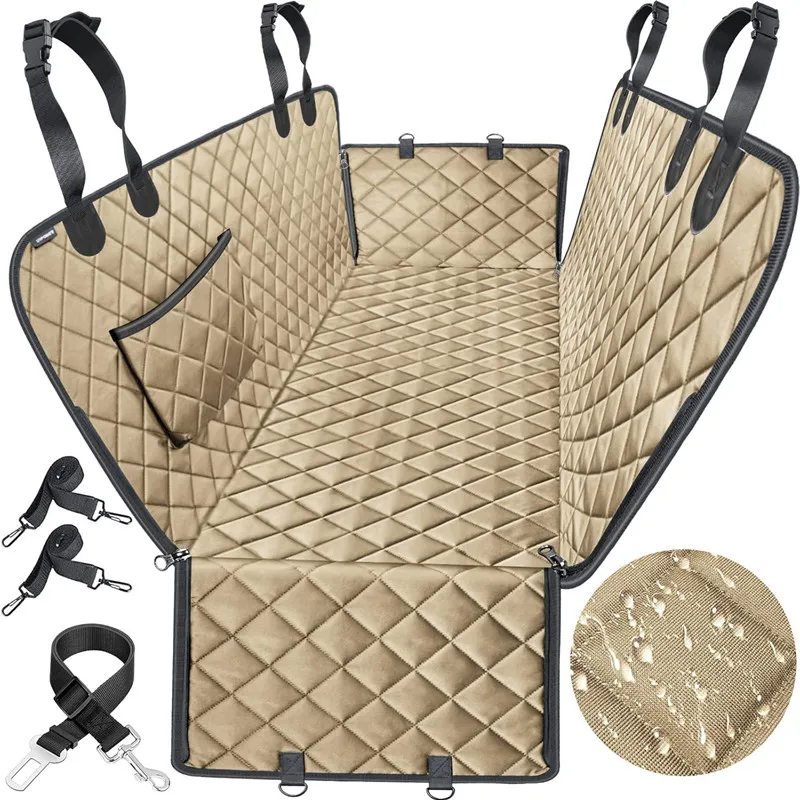 Waterproof Pet Car Seat Cover Dog Hammock 600D Heavy Duty Anti-Scratch Non-Slip Car Truck and SUV Pet Rear Seat Cover