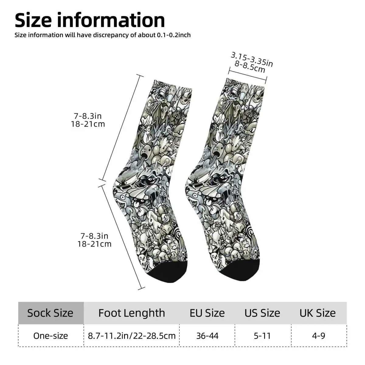 Caught Them Socks Printed Men's Stockings Polyester