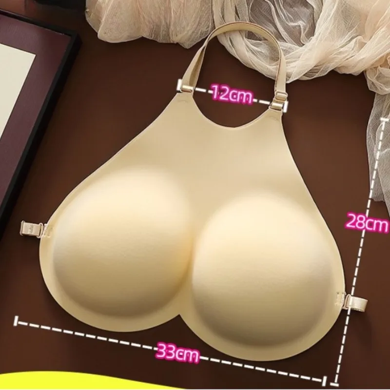 Realistic Crossdressing Sponge Breastplate Artificial Breast Forms With Adjustable Straps For Crossdresser Drag Queen Cosplay