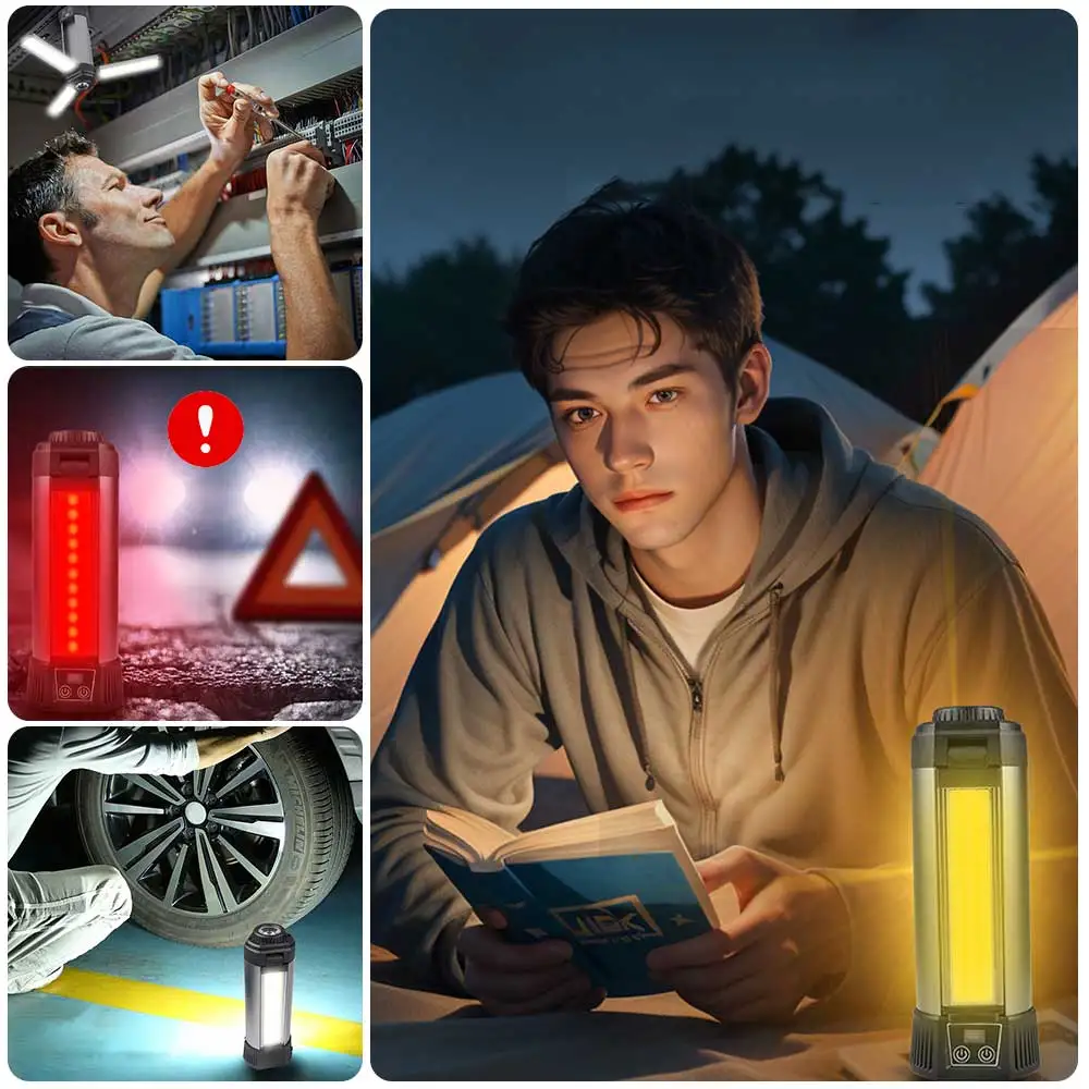 Folding Led Camping Emergency Flashlight Usb-C Work Light 270 Magnet Inspection Lamp