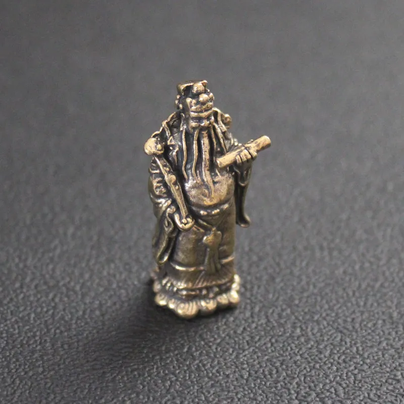 Pure Brass Three Stars of Luck, Prosperity and Longevity Mini Desktop Decoration Lucky Star Luxing Birthday Immortals Worship