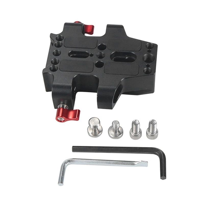 ABGZ-Universal Base Plate With Dual 15Mm Pole Rail Clamps For Camera Cage Base Plate Tripod Mounting Plate Camera Accessories