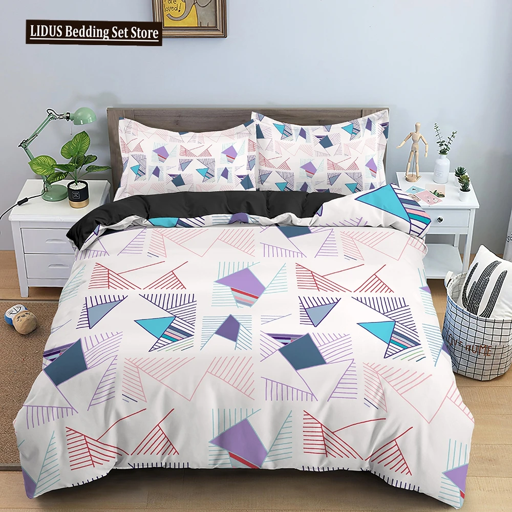 

Nordic Geometric Duvet Cover Set Queen King Full Size Quilt Cover With Pillowcases Bedding Home Decor Multicolor Comforter Cover