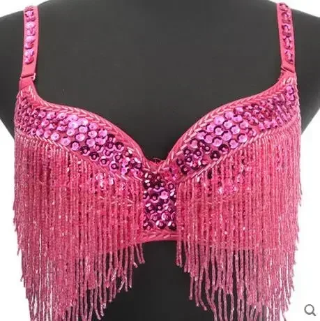 Costumi di danza del ventre senior sexy paillettes nappe perline reggiseno di danza del ventre per le donne top reggiseno di danza del ventre