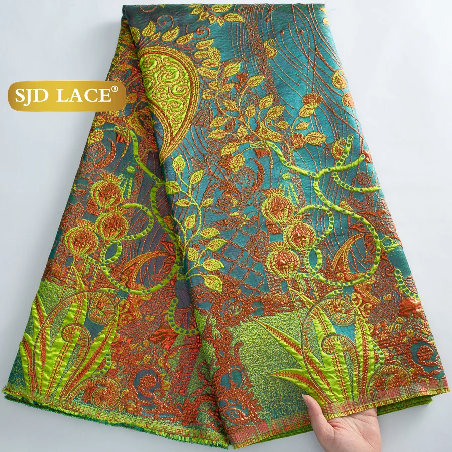 

SJD LACE African Jacquard Lace Nigerian Brocade Lace Fabric 2025 New Organza Lace for Nigerian Women Wedding Party Dresses 4670