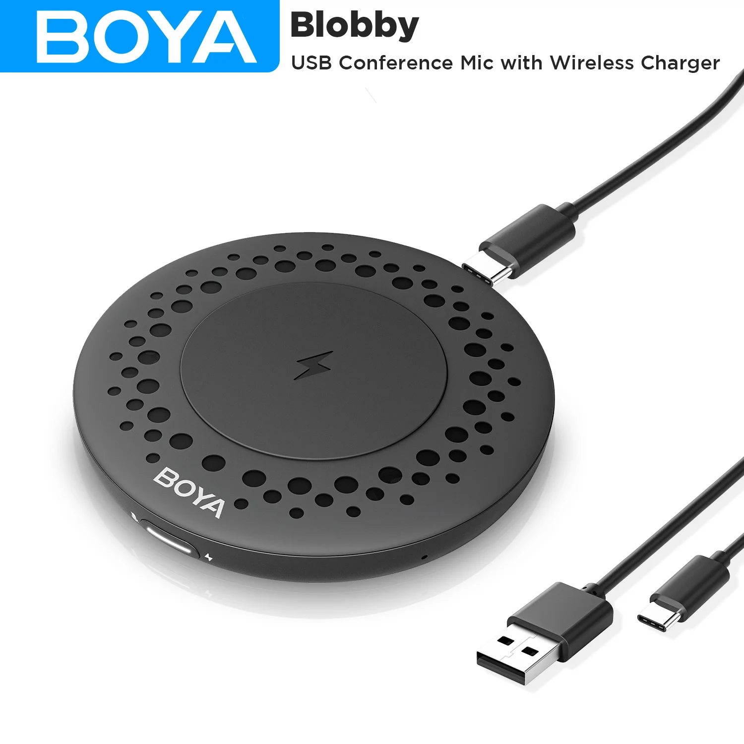 

BOYA Blobby USB Conference Meeting Microphone with Wireless Charger for Android Smartphone Type-C Devices Mac Windows Computer