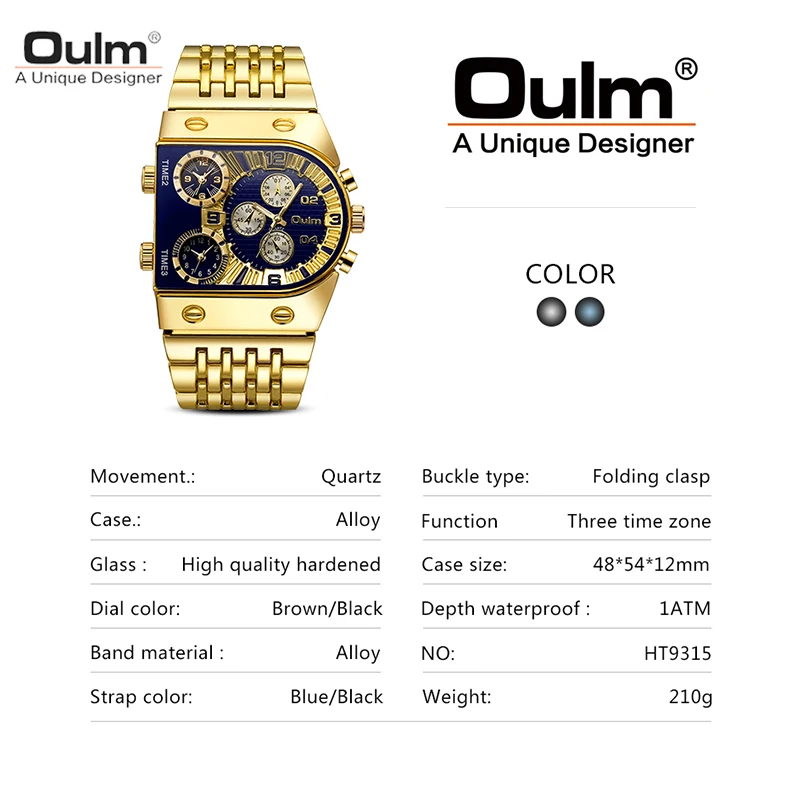 Oulm Unique Design Top Brand Men\'s Watch Fashion Business Stainless Steel Quartz Watch New Style Hot Men Watch Relogio Masculino