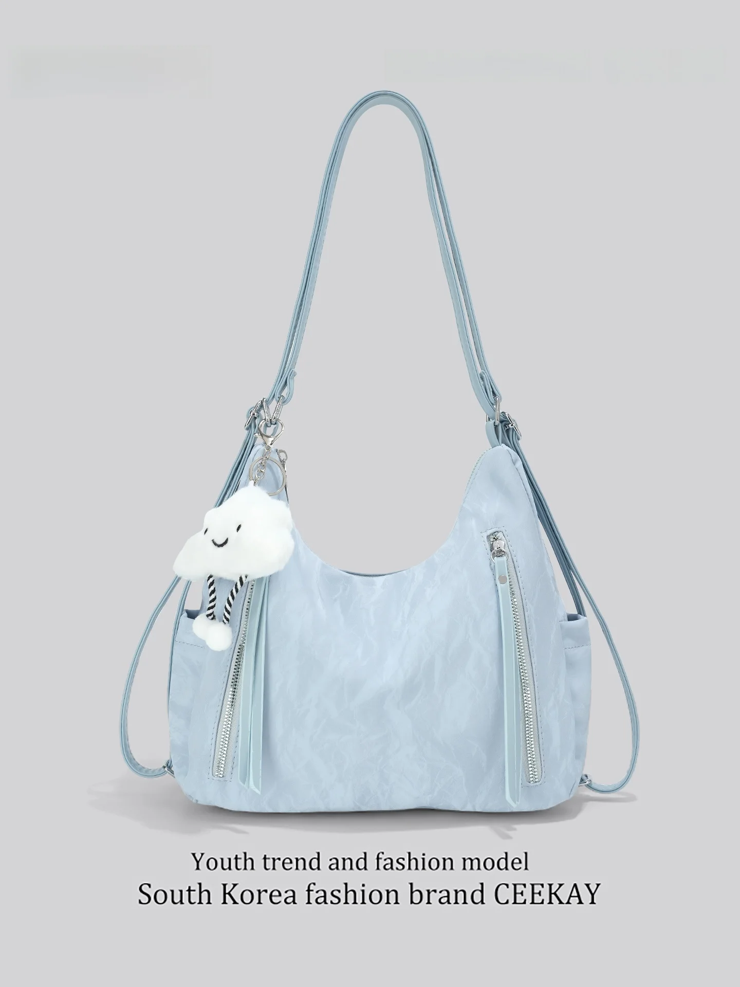 Ceekay Original Multifunctional Underarm Bag Women's Tote Bag Casual Simple Style Soft Synthetic Leather Pure Color Summer 2025