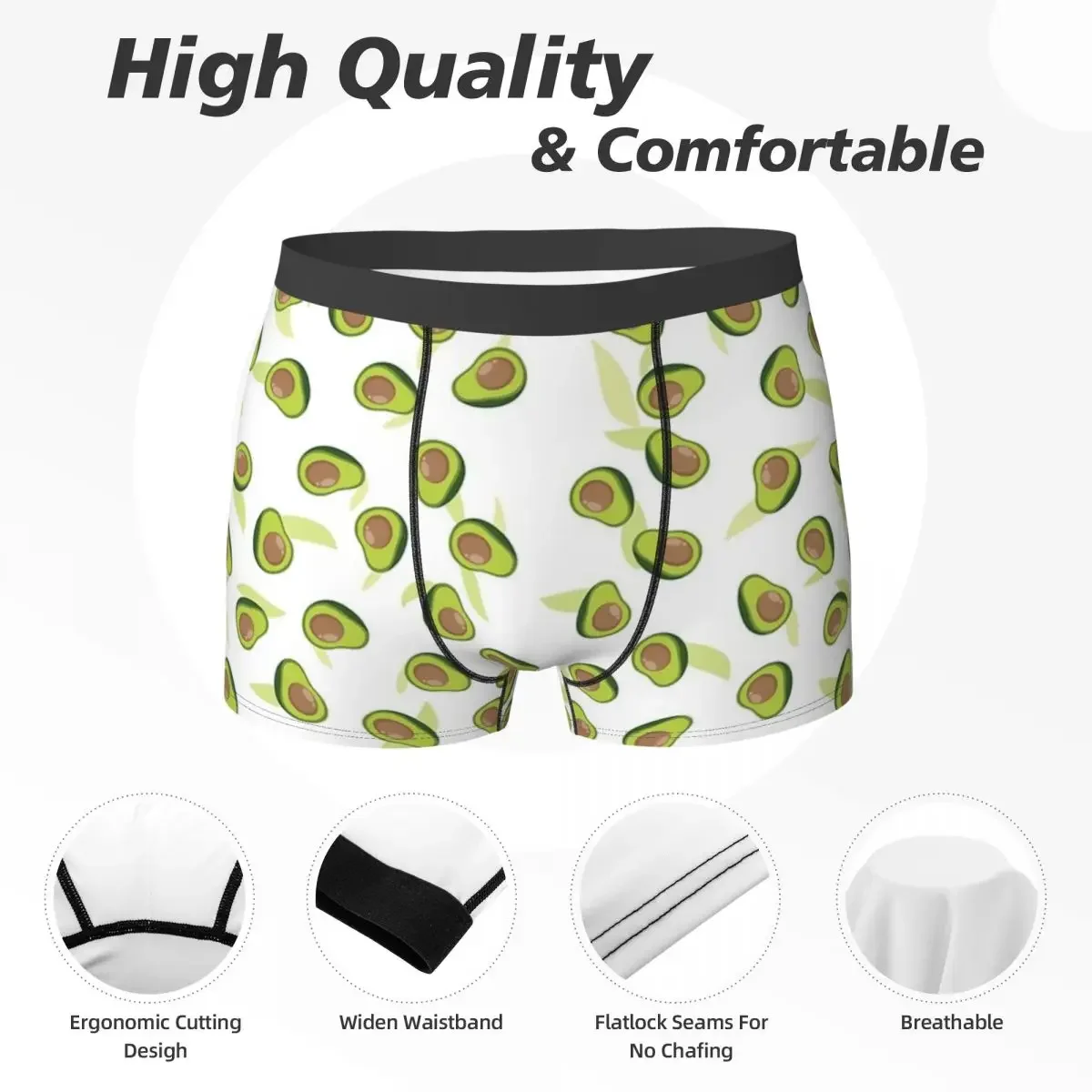 Frutado macio Abacate Padrão Boxer, Cuecas masculinas, Shorts, Calcinhas, Roupa íntima, Presente de namorado