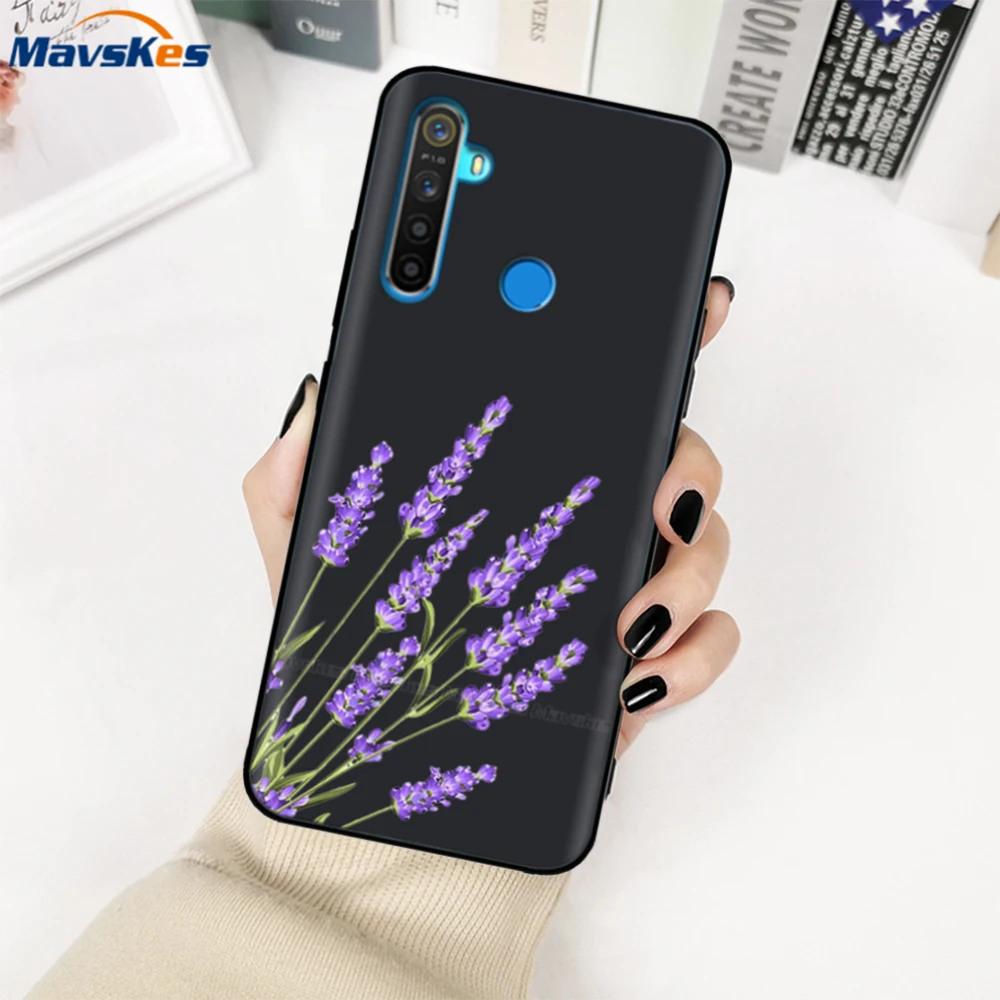 For Realme 5 Case for Oppo Realme 5 Pro Silicone Lavender Phone Case For Realme 5 5i 5s 6i Realme5 5 Pro Realme6i Bumper Cover