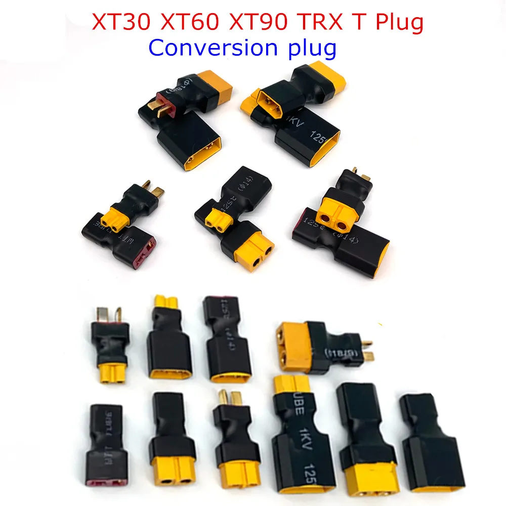 1pcs Adapter XT30 XT60 XT90 T Plug Deans Female to Male TRX Connectors Plug RC Lipo Battery Control Parts DIY XT60 TO t PLUG