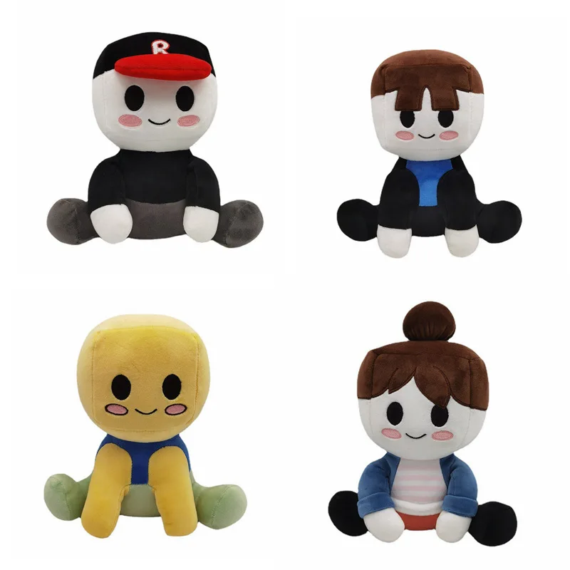 20cm Blox Buddies Plush Toys Cartoon Girl Black With Hat Yellow Doll Decorative Home Room Children's Christmas Gifts Halloween