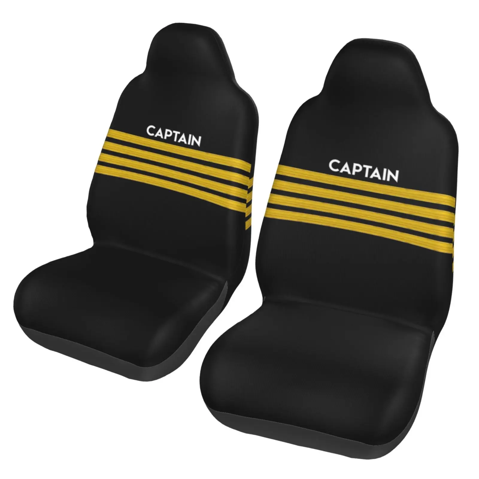 Pilot Captain Striped Printed Car Seat Cover Protection Kit - 2 Pieces - Car Seat Cover Protection - Comfortable and Anti-Slip