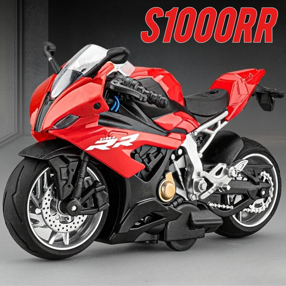 

1:14 Scale H2R S1000RR V4S Motorcycle Model Toy Ignition Start Alloy Fuel Tank Rubber Tires Locomotive Models Hobby Decoration