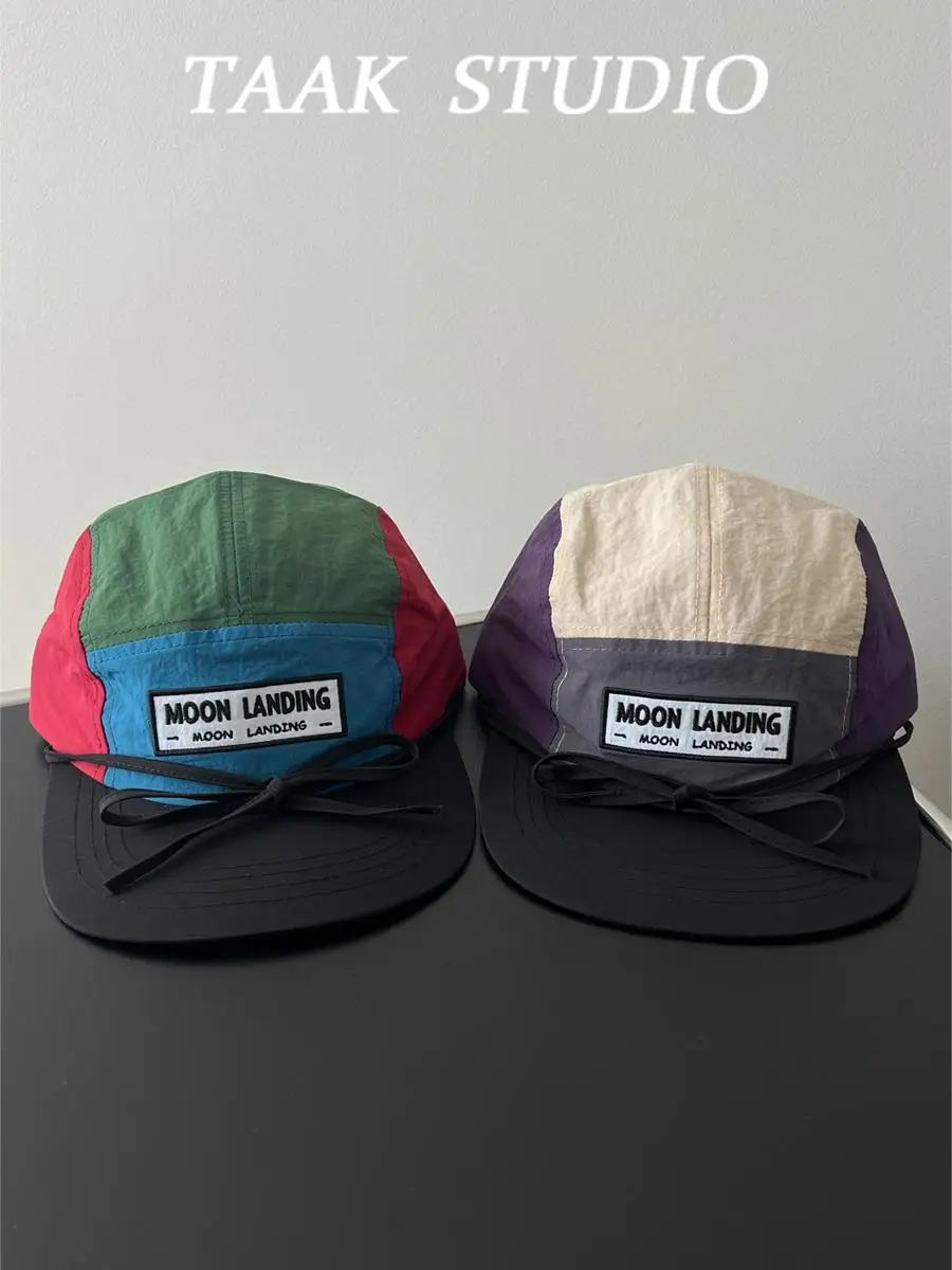 

matching flat-brimmed five-piece cap, children's spring and summer versatile sunshade and sunscreen baseball cap