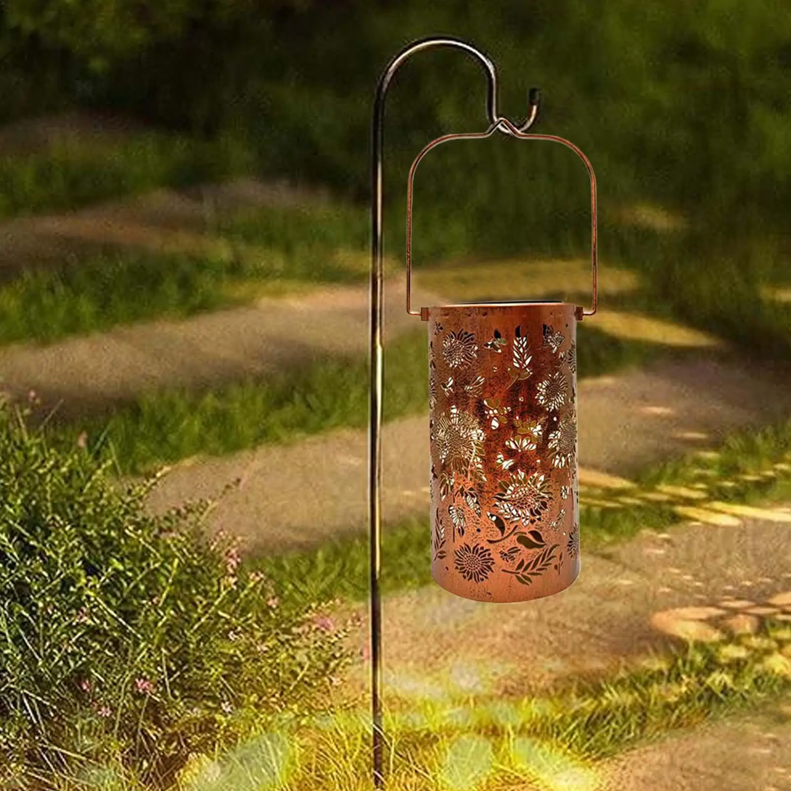 Outdoor Solar Lanterns Sunflower LED Waterproof Solar Lights For Garden Patio Yard Porch Wall Table Lawn Home Pathway Walkway