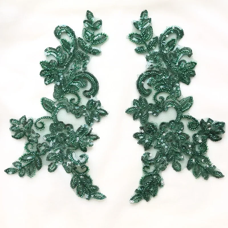 

2 Pairs New High-end Sequin Bead Embroidery DIY Wedding Dress, Ancient Costume, Performance Costume, Wedding Dress Accessories