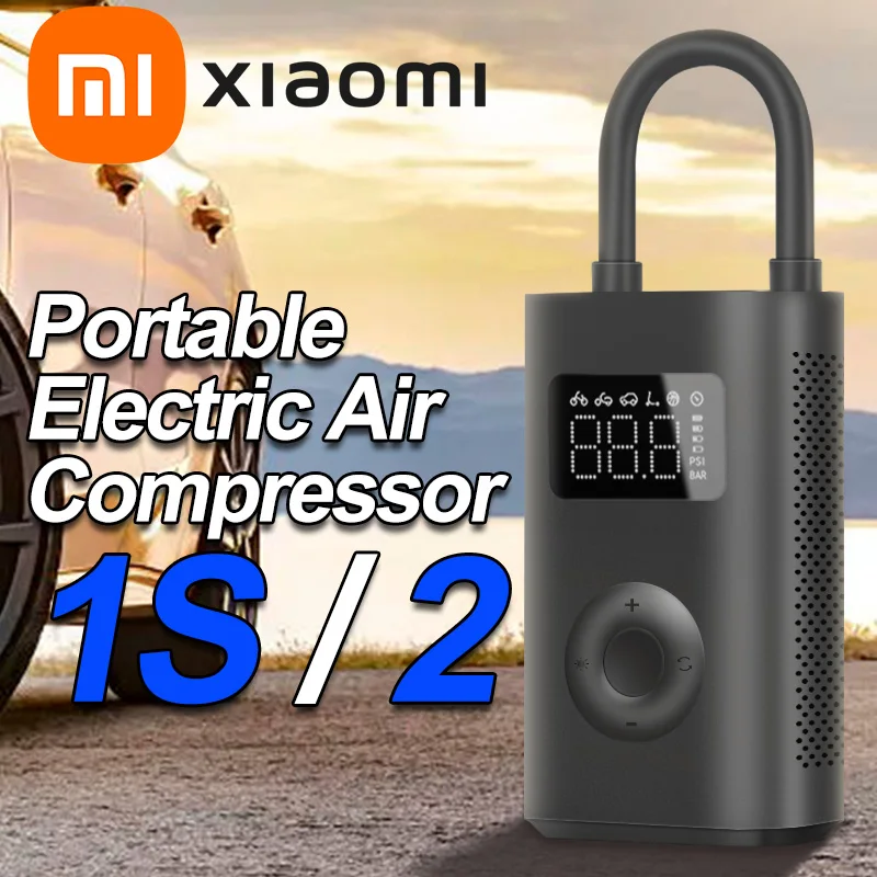 New Original Xiaomi Mini Portable Electric Air Pump Treasure 2 Mijia 150PSI Compressor 1S Type-C LED Multitool Inflator for Car