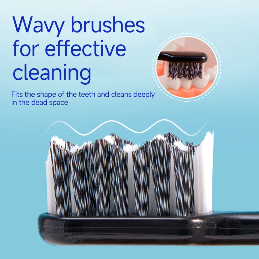 중간 뻣뻣한 칫솔, 하이 엔드 물결 모양 나선형 와이어 모양 구멍, 성인용, 높은 세척력 특징