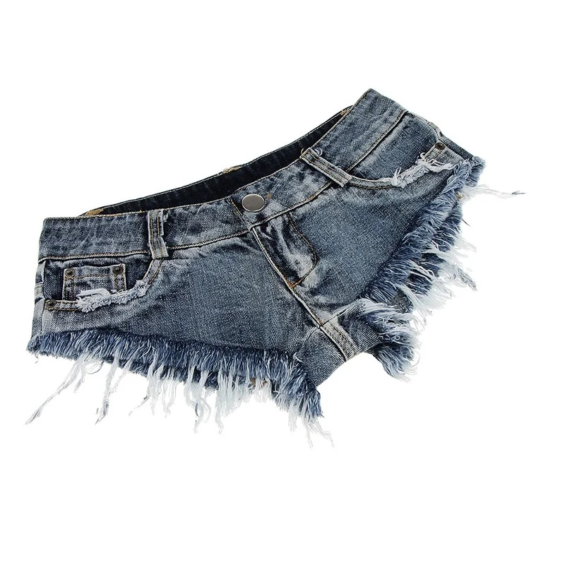 Spodenki z niską talią Mini seksowne dżinsy taniec na rurze stringi spodenki barowe Micro sport Denim plaża w stylu Casual, damska