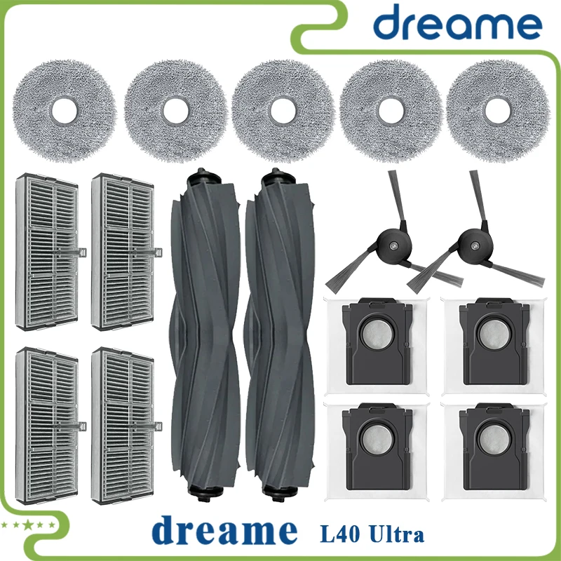 Dreame L40 Ultra Ersatz Hauptseitenbürste HEPA-Filter Mopp Pads Ersatzteile Zubehör