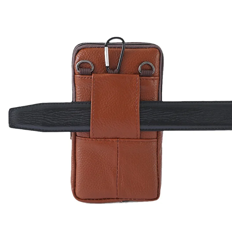 Crossbody Sling Bag for Men – Leather Waist Pack Cell Phone Holster, Business Casual Phone Pouch with Adjustable Strap - view 5